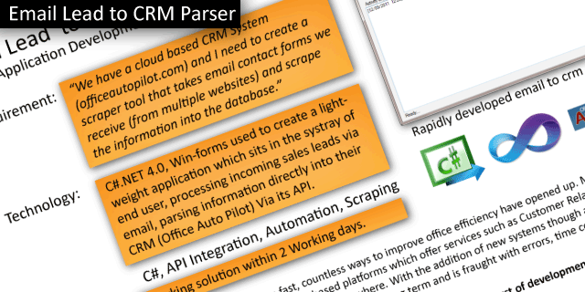 Automated Email Parsing into Web Based CRM